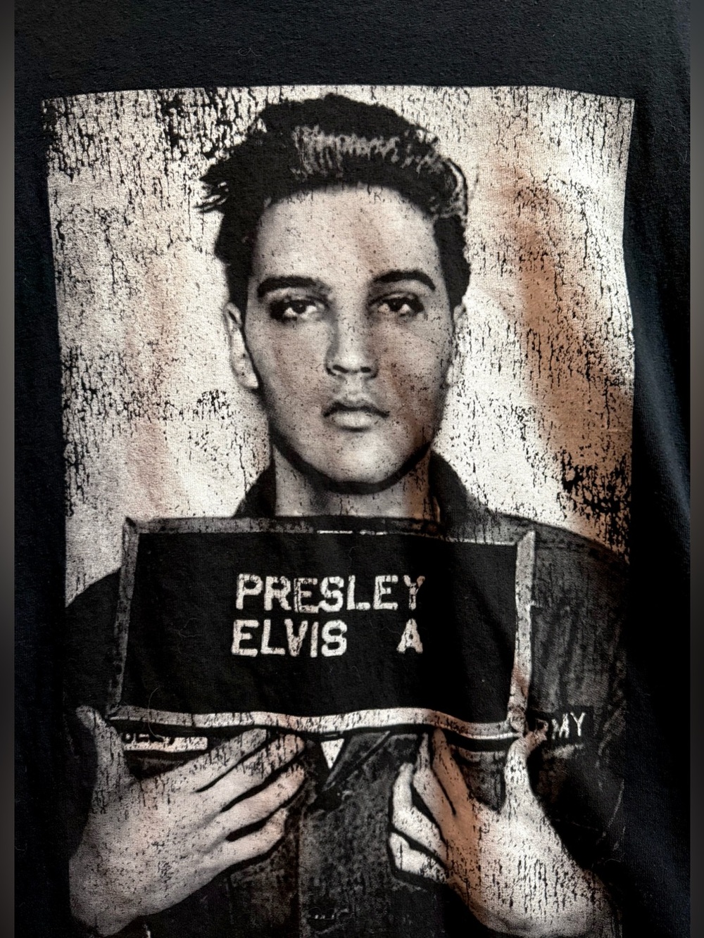 Elvis Presley Army Mugshot Graphic T-Shirt L - Picture 2 of 6